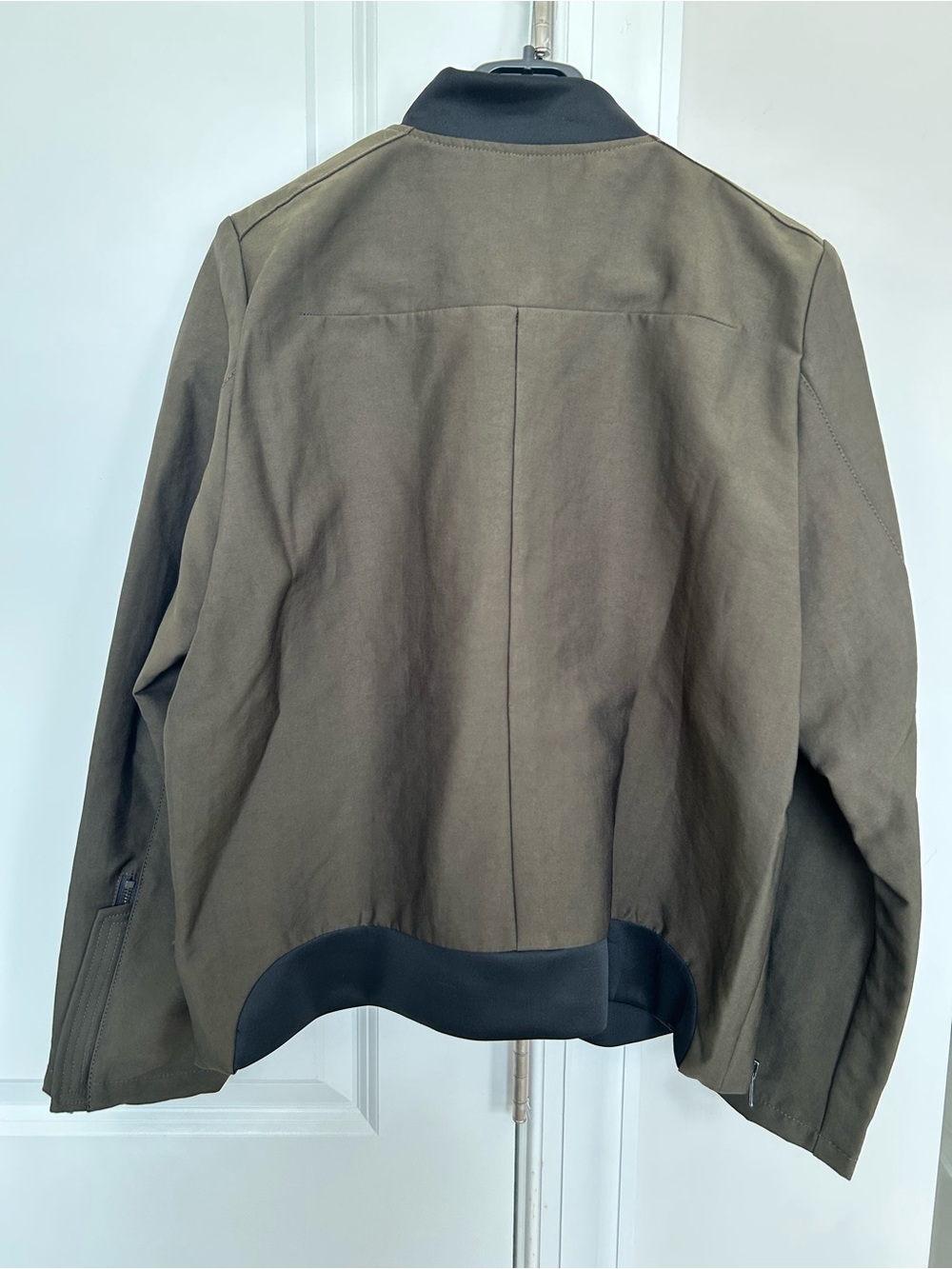 Mango Olive Bomber Jacket with Black Accents - Picture 2 of 6